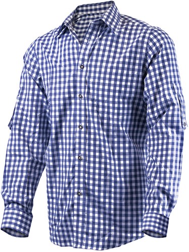 Luxe Donkerblauw Tiroler Overhemd katoen en polyester