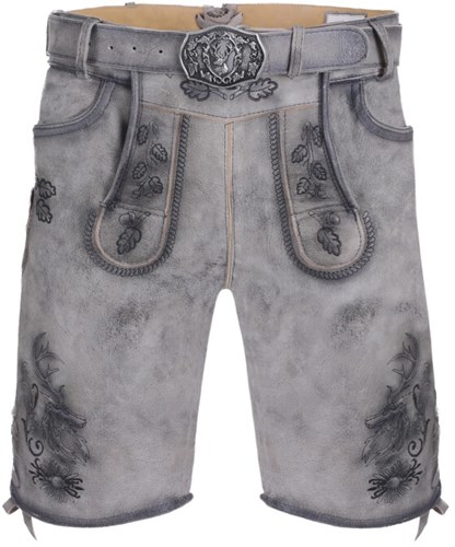 Lederhose Thomas Geitenleer Graniet met Riem