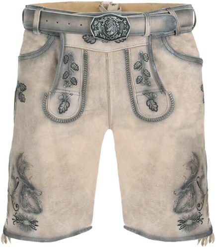 Lederhose Thomas Geitenleer Lichtbruin met Riem