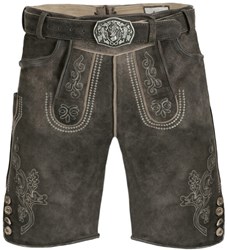 Lederhose Geitenleer Karl Donkerbruin met Riem