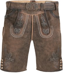 Lederhose Geitenleer Karl Lichtbruin met Riem