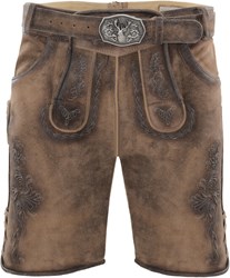 Lederhose Geitenleer Jorg Lichtbruin met Riem