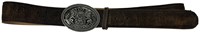 Geitenleer Lederhose Kniebund Donkerbruin met Riem (riem)