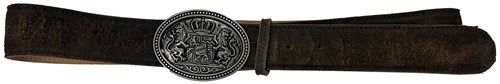 Geitenleer Lederhose Kniebund Donkerbruin met Riem (riem)