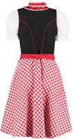 Dirndl Zwart-Rood met Stippen 60cm Luxe 3dlg. (achterkant)