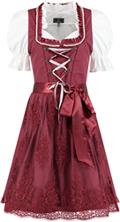 Wijnrood Dirndl met Witte Stippen 60cm (100% Katoen)