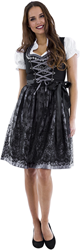 Dirndl Luxe Zwart-Zilver 65cm 3dlg