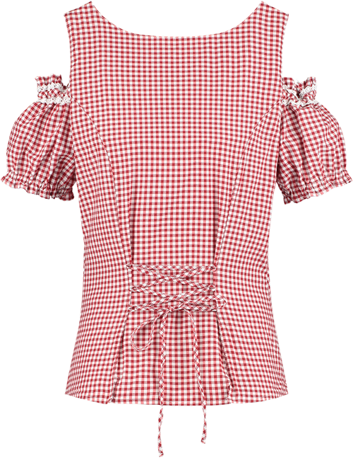Tiroler Miederblouse Rood-Wit Luxe (achterkant)