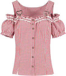 Tiroler Miederblouse Luxe Rood-Wit