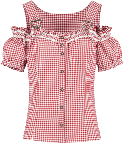Tiroler Miederblouse Luxe Rood-Wit