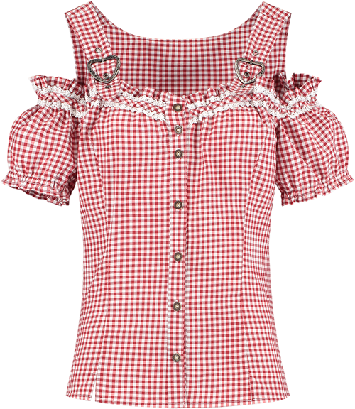 Tiroler Miederblouse Luxe Rood-Wit