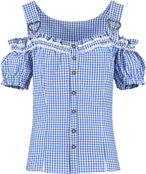 Tiroler Miederblouse Luxe Blauw-Wit