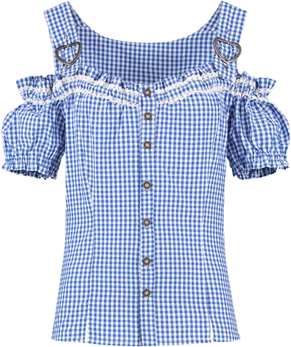 Tiroler Miederblouse Luxe Blauw-Wit