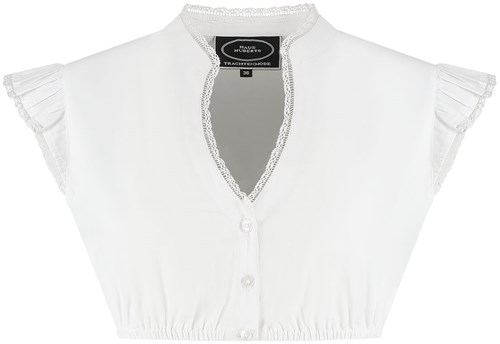 Witte Dirndl Blouse met Kapmouwtjes en Kant