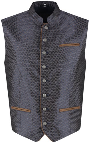 Trachtenvest Jorg Blauw-Bruin (voorkant)