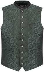 Donkergroen-Zwart Trachtenvest Jaquard