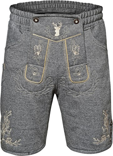 Luxe Heren Lederhose Grijs (Joggingstof)