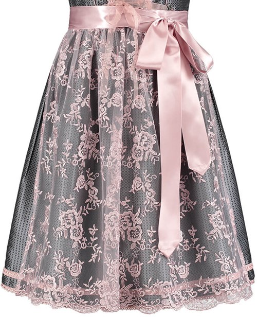 Roze Dirndl Schort Kant