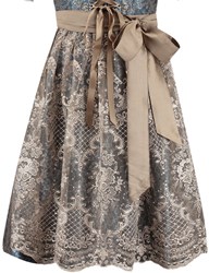 Kanten Dirndl Schort Bordeaux Taupe