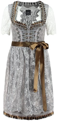 Luxe Dirndl Zilvergrijs-Brons (60cm - 2dlg) 