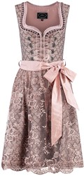 Oudroze-Taupe Dirndl - Roze Strass (60cm) - 2dlg.