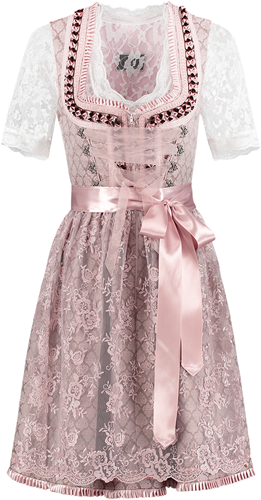 Dirndl Luxe Oudroze-Taupe 60cm 2dlg.