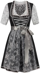 Dirndl Luxe Zwart-Zilvergrijs 60cm 2dlg.
