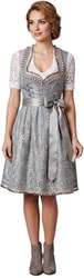 Antiek Dirndl Blauw-Zilvergrijs 60cm Luxe 2dlg.