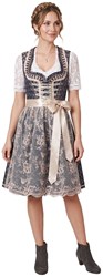 Dirndl Luxe Blauw-Creme 60cm 2dlg.