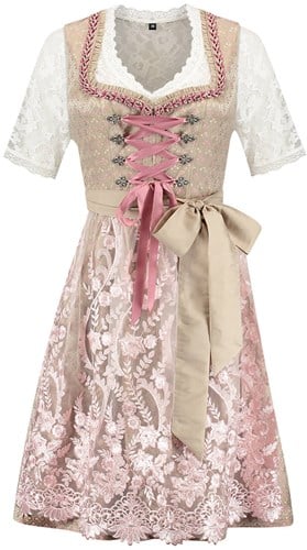 Luxe Dirndl Champagne-Roze (60cm) - 2dlg