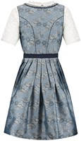 Dirndl Blauw-Grijs Bloemen Luxe (60cm) - 2dlg (product achterkant)