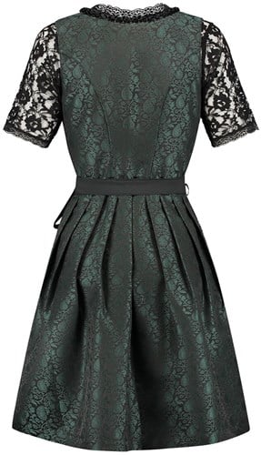 Dirndl Donkergroen-Zwart Luxe (60cm) - 2dlg (product achterkant)