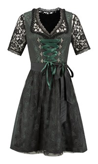 Luxe Dirndl Donkergroen-Zwart (60cm) - 2dlg - 40 = L