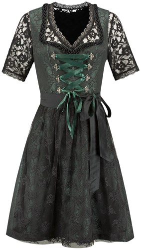 Luxe Dirndl Donkergroen-Zwart (60cm) - 2dlg