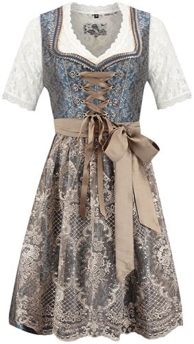 Luxe Dirndl Blauw-Bruin (60cm) - 2dlg