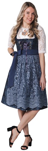 Luxe Dirndl Jaquard Nachtblauw (60cm) - 2dlg