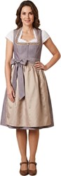 Luxe Dirndl Jaquard Violetblauw-Taupe (70cm) - 2dlg