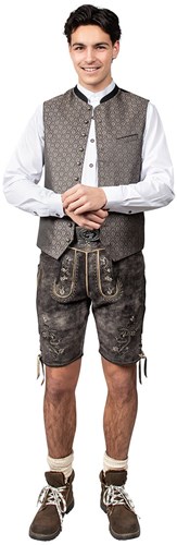 Grijze Geitenleer Lederhose Antiek met Riem