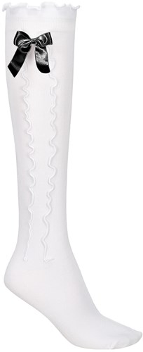 Kniekousen Tiroler Wit-Zwart voor dames (75% katoen)