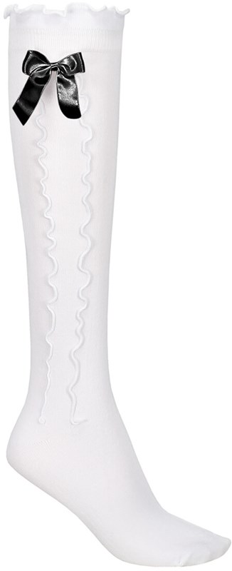 Kniekousen Tiroler Wit-Zwart voor dames (75% katoen)