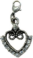 Trachten Ritshanger Hartje met Strass - 2x3cm (product)