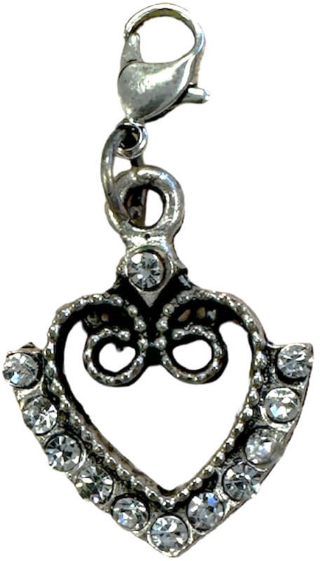 Trachten Ritshanger Hartje met Strass - 2x3cm (product)