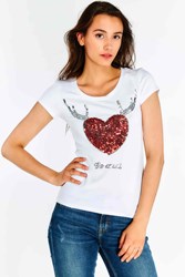Dames Trachten Hartje T-shirt Pailletten