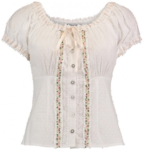 Oktoberfest Dames Blouse Luisa Wit (100% katoen)