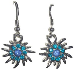 Oorbellen Oktoberfest Turquoise Met Edelweiss Hanger