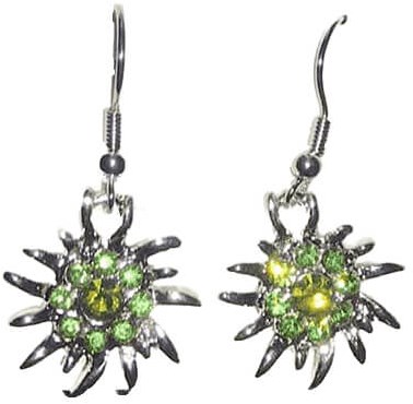 Oorbellen Oktoberfest Groen Met Edelweiss Hanger