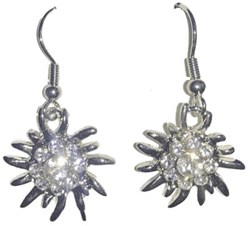 Oorbellen Oktoberfest Zilver Met Edelweiss Hanger