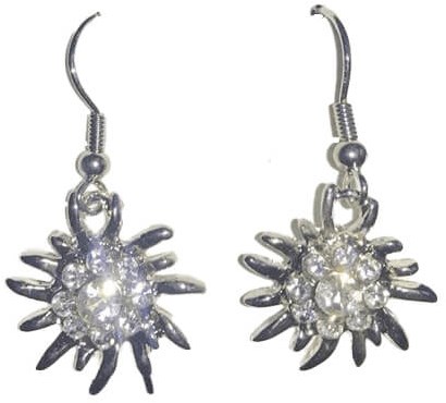 Oorbellen Oktoberfest Zilver Met Edelweiss Hanger