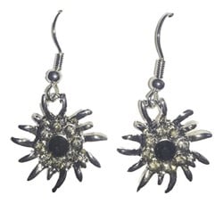 Oorbellen Oktoberfest Zwart Met Edelweiss Hanger