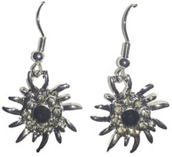 Oorbellen Oktoberfest Zwart Met Edelweiss Hanger